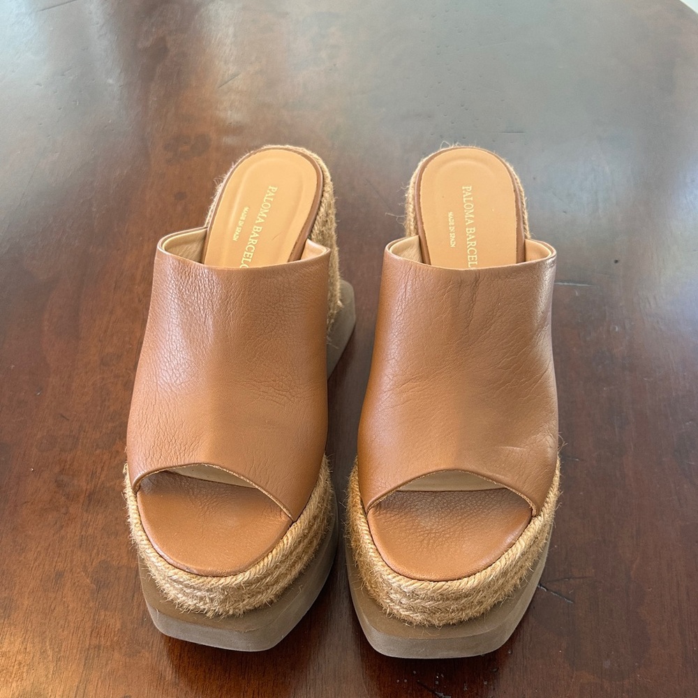 Paloma Barcelo Leather Platform Mules